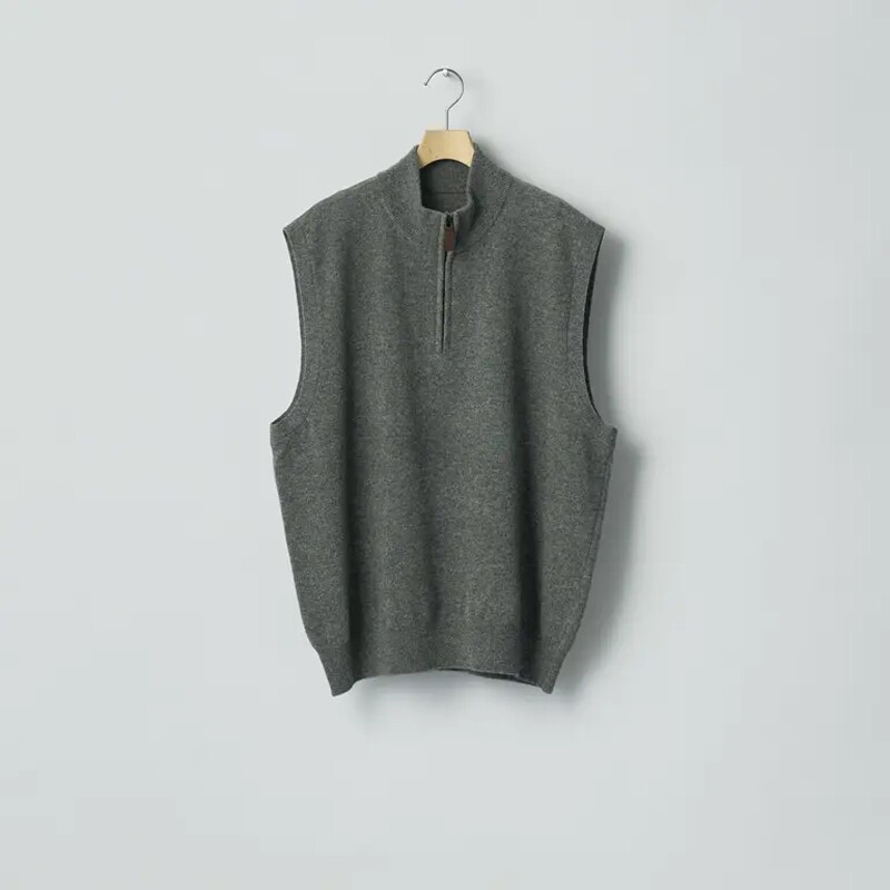 ssstein Wool Knit Half Zip Vest 26SS 澳美羊毛半拉链针织马甲