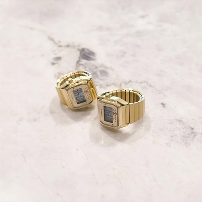 TimexMM6经典小方块戒指电子表