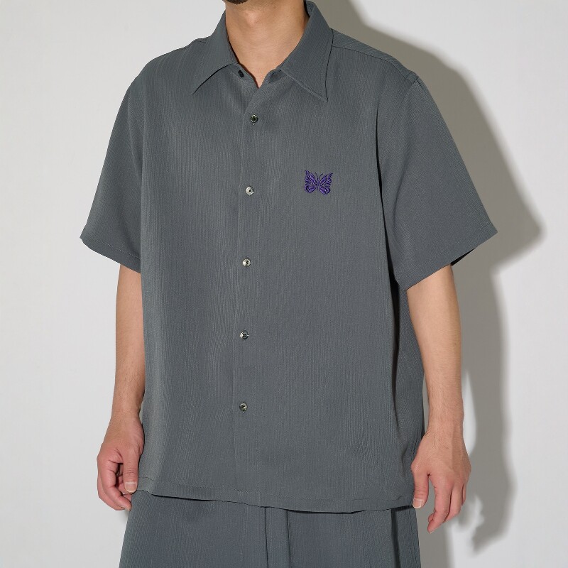 NEEDLES×STUDIOUS Papillon S/S Shirt 26SS 竖条纹轻量短袖衬衫
