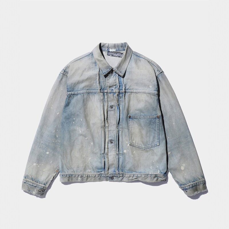 A.PRESSE 1st Type Denim Jacket 26SS 复古做旧破坏油漆牛仔夹克