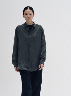 KAPTAIN SUNSHINE Plain Shirt 25AW 铜氨丝染色条纹宽松长袖衬衫