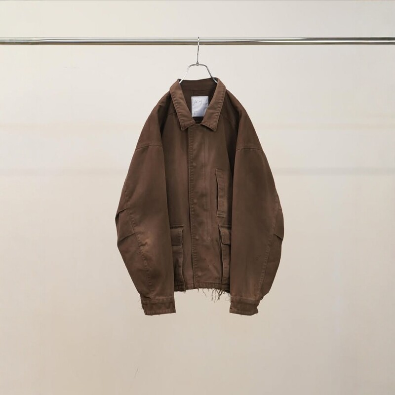 ANCELLM HIGHCOUNT DRILL AGING JACKET26SS做旧破坏污渍工装夹克