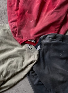 ANCELLM UNEVENNESS SWEAT SHIRT 26SS 复古做旧破坏染色刺绣卫衣