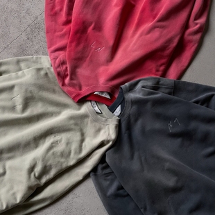 26SS ANCELLM SHIRT SWEAT 复古做旧破坏染色刺绣卫衣 UNEVENNESS