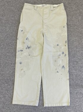 现货BOWWOW×JS US ARMY TROUSERS 24SS联名污渍油漆做旧工装长裤