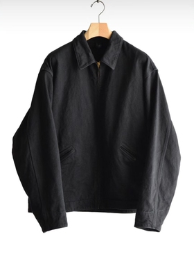 COMOLI Black denim zip short jacket 26SS定番黑色牛仔拉链夹克