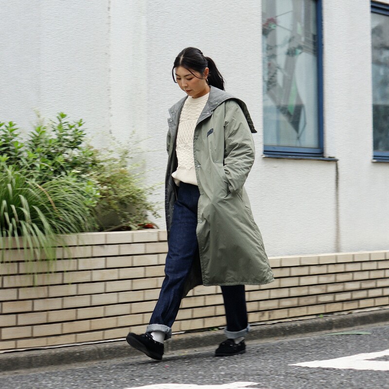 nanamica尼龙塔夫绸连帽棉服大衣