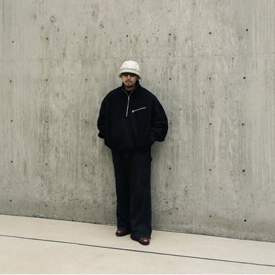 COOTIE羊毛混纺摇粒绒半拉链卫衣