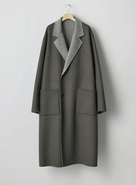 ssstein Cashmere Notch Lapel Coat 25AW羊毛混纺双面平驳领风衣