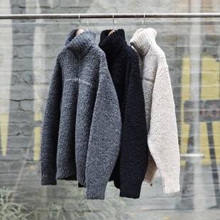 BATONER SHETLAND BOA ZIP UP BLOUSON 25AW羊毛抓绒拉链立领夹克