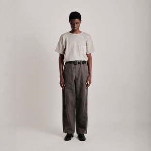 TROUSERS26SS复古和纸混纺墨泥染野战直筒长裤 FIELD LOT.221 T.T