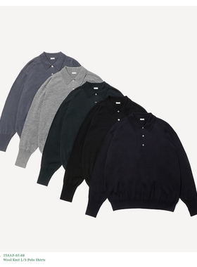 A.PRESSE Wool Knit L/S Polo Shirts 25AW 纯羊毛长袖针织衬衫