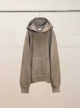 ANCELLM SWITCHING HOODIE 26SS 复古做旧破坏渐变染色宽松帽衫