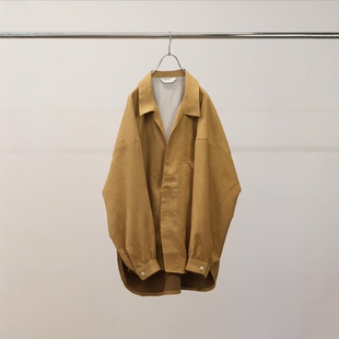 ANCELLM VEGAN SUEDE LONG SHIRT 26SS 麂皮轻量宽松长款口袋衬衫
