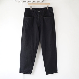 COMOLI Black denim tapered pants 25AW 黑色牛仔宽松锥形牛仔裤