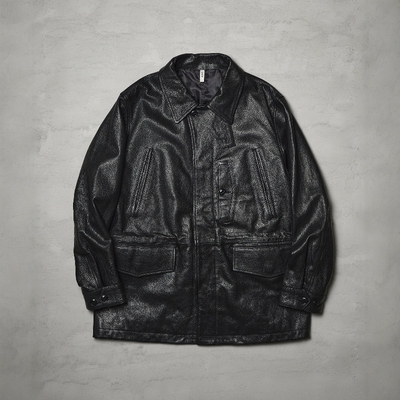 CCU复古军事风宽松口袋羊皮夹克