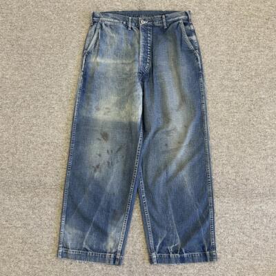 A.PRESSE做旧军事风工装牛仔裤