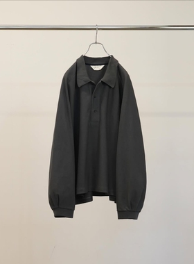 ANCELLM L/S POLO 26SS 鹿子棉质编织宽松长袖T恤衬衫