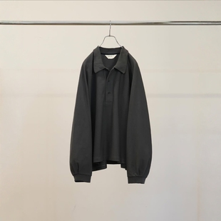 ANCELLM L/S POLO 26SS 鹿子棉质编织宽松长袖T恤衬衫