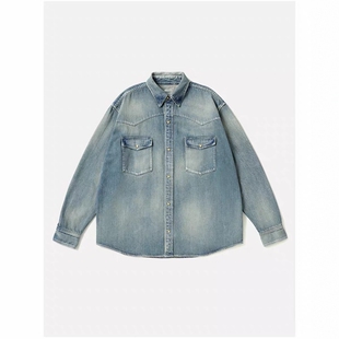 A.PRESSE Vintage Western Denim Shirt26AW复古水洗西部牛仔衬衫