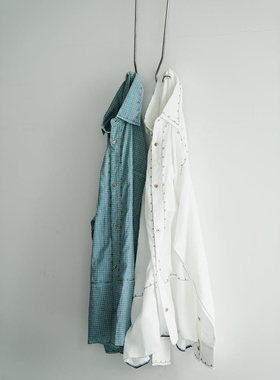 MAATEE&SONS Gupta Embroidary 26SS 卡迪棉格纹花边刺绣宽松衬衫