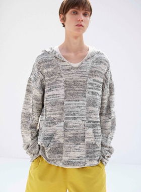 AURALEE LINEN PANEL KNIT P/O PARKA 26SS 亚麻毛巾料针织帽衫