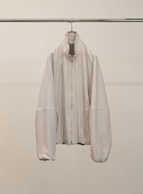 ANCELLM TUCK KIMONO BLOUSON 26SS 人造丝领口打褶拉链夹克