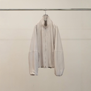 ANCELLM TUCK KIMONO BLOUSON 26SS 人造丝领口打褶拉链夹克