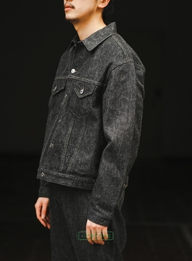 A.PRESSE Black Denim Trucker Jacket 25SS黑色卡车司机牛仔夹克