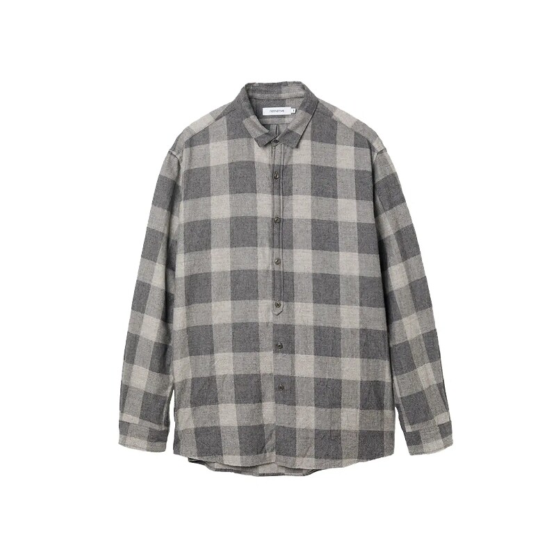 nonnative STRANGER SHIRT FLANNEL 25AW 羊毛混纺法兰绒格纹衬衫