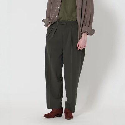 StevenAlan泡泡纱轻薄双褶西裤