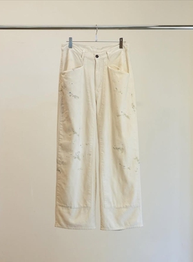 ANCELLM C/R DUCK DOUBLEKNEE PANTS 26SS丝绸混纺双膝帆布工装裤