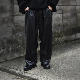 POCKET WIDE COOTIE PANTS24AW五袋宽松皮裤 LEATHER EASY FAUX