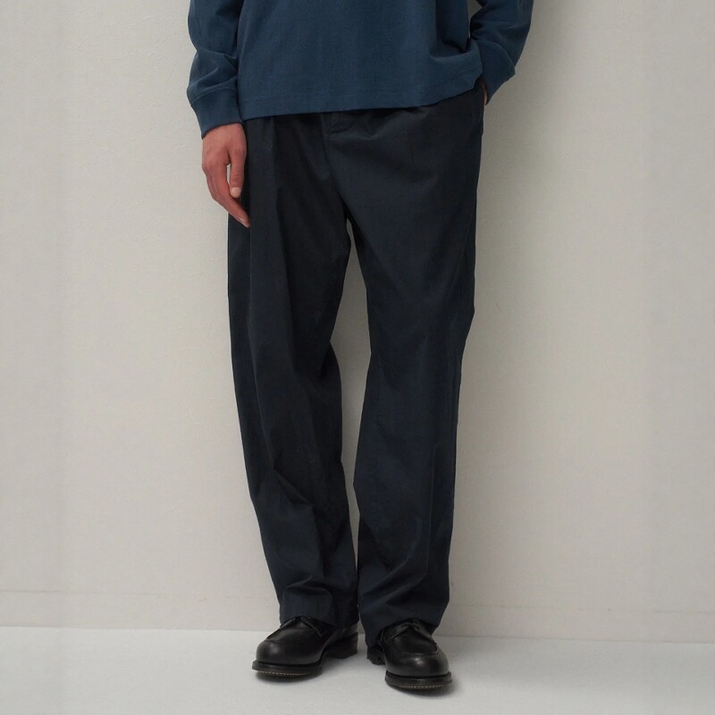 ATON COTTON LAWN WIDE PANTS 25AW 复古匹马棉宽松抽绳锥形长裤