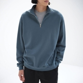 26SS半拉链卫衣 GAUGE ELASTIC AURALEE ZIP HIGH HALF SWEAT