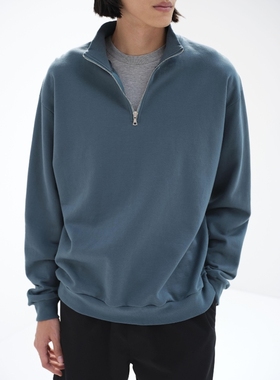 AURALEE ELASTIC HIGH GAUGE SWEAT HALF ZIP P/O 26SS半拉链卫衣