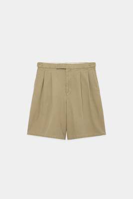 MARKA纯棉复古双褶宽松西装短裤