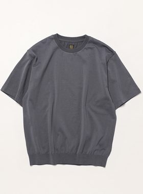 BATONER Browsing T-Shirt 25SS 长绒棉条纹针织罗纹圆领短袖T恤