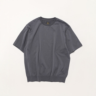 BATONER Browsing T-Shirt 25SS 长绒棉条纹针织罗纹圆领短袖T恤