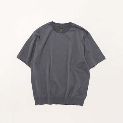 BATONER长绒棉针织圆领短袖T恤