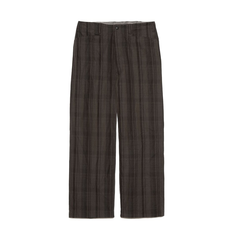 nanamica Plaid Dock Pants 25SS 复古棉麻混纺宽松格纹直筒裤
