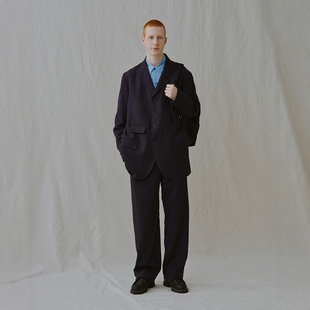 nanamica Sack Coat 25SS 日产复古羊毛混纺绉纱口袋西装夹克风衣