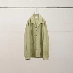 ANCELLM WRINKLED STRIPE SHIRT 26SS 人造丝立体竖条纹衬衫夹克