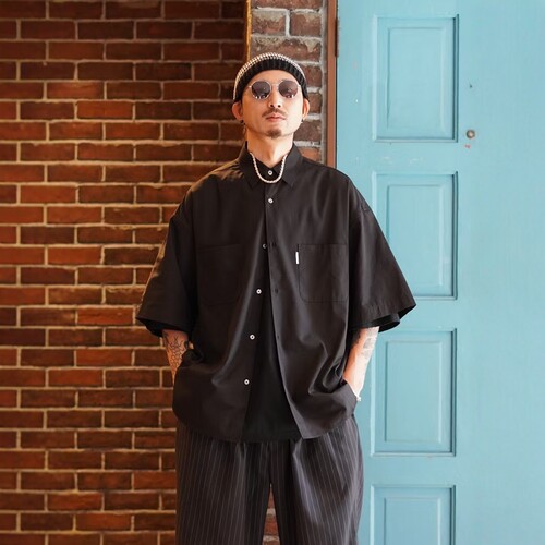 COOTIE强捻纱宽松牛津短袖衬衫