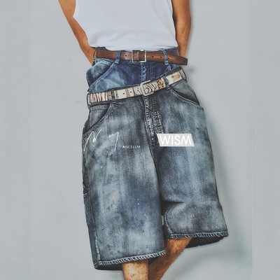 ANCELLMWISM宽松画家牛仔短裤