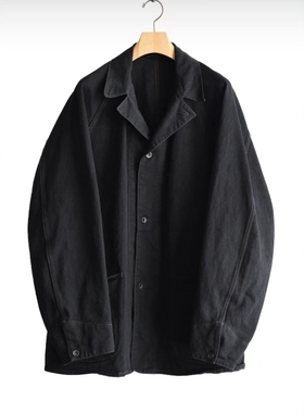 COMOLI Black denim Work Jacket 26SS 定番黑色牛仔裤工装夹克