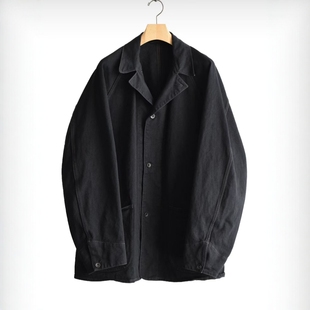 COMOLI Black denim Work Jacket 26SS 定番黑色牛仔布工装夹克