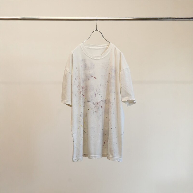 ANCELLM ABSTRACT T-SHIRT 25SS 复古做旧破坏涂制油漆短袖T恤