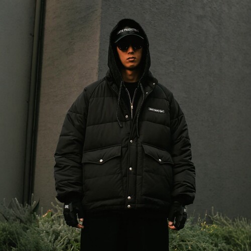 COOTIE口袋抽绳赛车棉服夹克