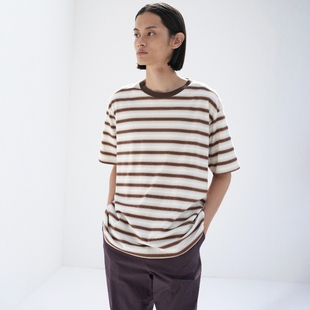 AURALEE GRADIENT STRIPE JERSEY TEE 26SS 纯棉渐变条纹短袖T恤
